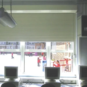 Roller shutters for education example in classroom