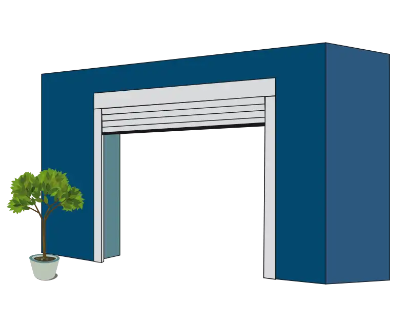 Europa Insulated Roller Garage Doors Automation Technical Details Fitting Between Drawing